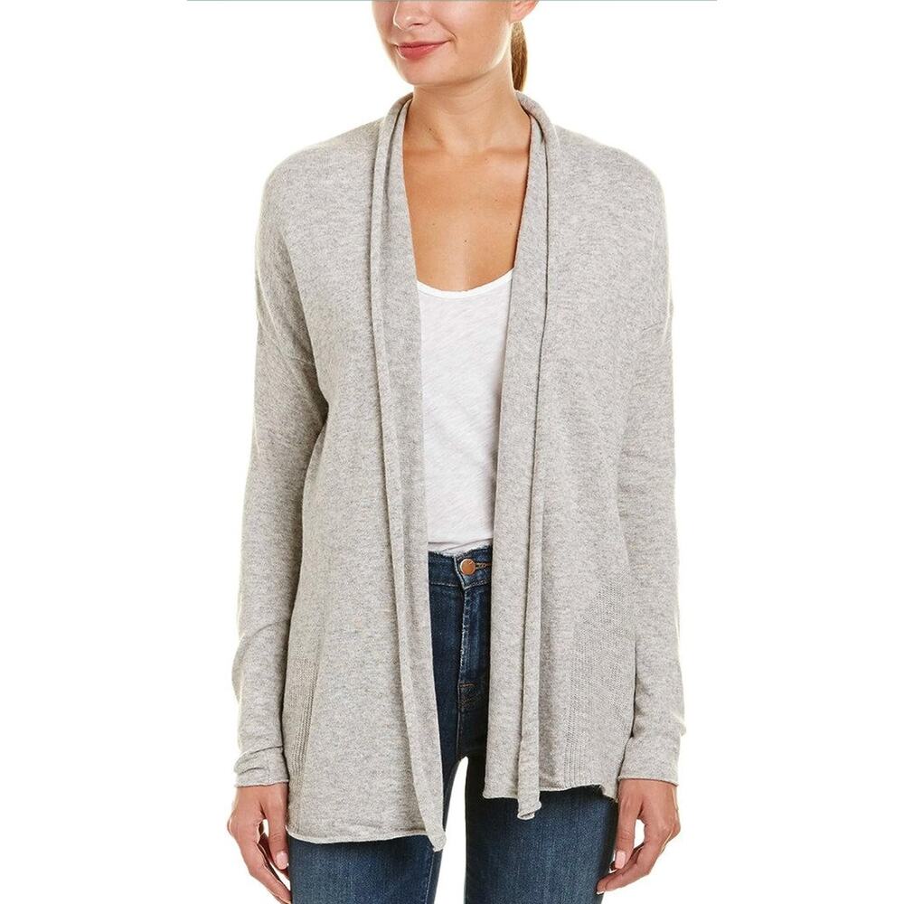 Velvet by Graham & Spencer Desiree Open Front Cardigan Gray Women's XS